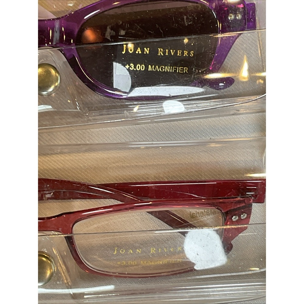 Joan Rivers High-Tech Flex Reading Glasses And Sunglasses +3.00 Purple And Red - Picture 2 of 8